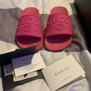Pink Gucci Slides